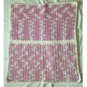 Handmade Crochet Chenille Afghan Stroller Blanket